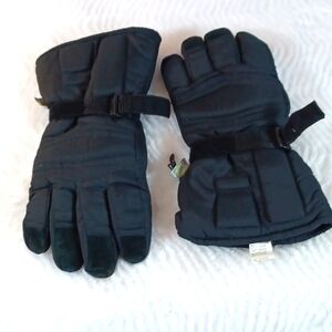 MENS Waterproof & Suede Black Winter Gloves XL‎